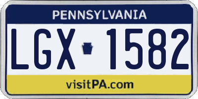 PA license plate LGX1582