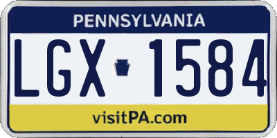PA license plate LGX1584