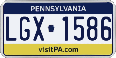 PA license plate LGX1586