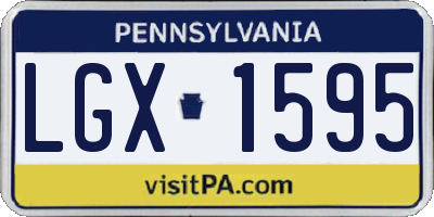 PA license plate LGX1595