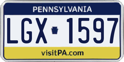 PA license plate LGX1597