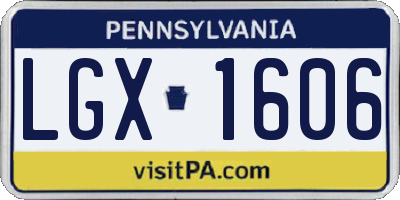 PA license plate LGX1606