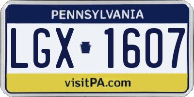 PA license plate LGX1607