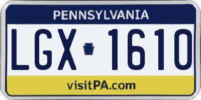 PA license plate LGX1610