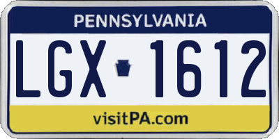 PA license plate LGX1612