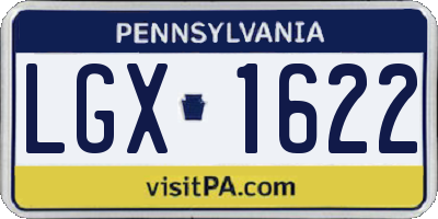 PA license plate LGX1622