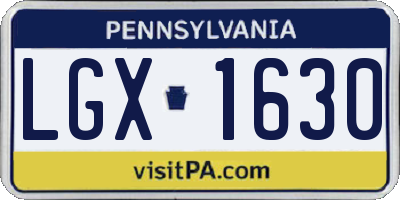 PA license plate LGX1630