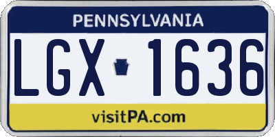 PA license plate LGX1636