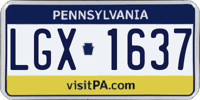 PA license plate LGX1637