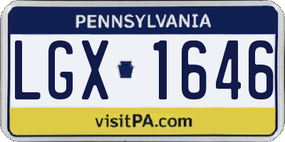 PA license plate LGX1646