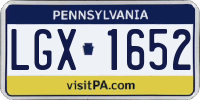 PA license plate LGX1652