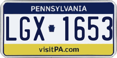 PA license plate LGX1653