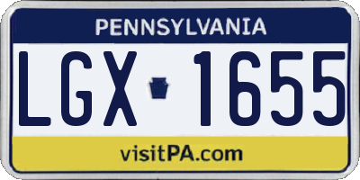 PA license plate LGX1655