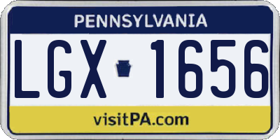 PA license plate LGX1656