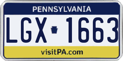PA license plate LGX1663