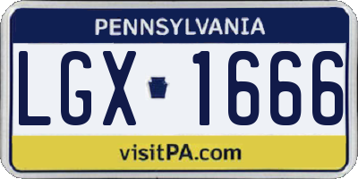 PA license plate LGX1666