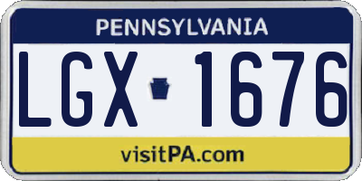 PA license plate LGX1676