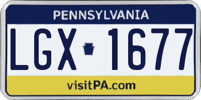 PA license plate LGX1677