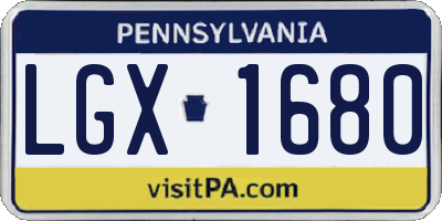 PA license plate LGX1680