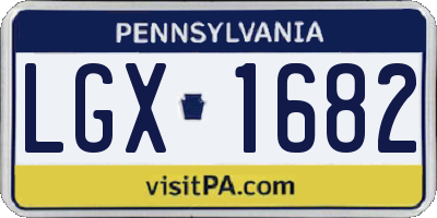 PA license plate LGX1682