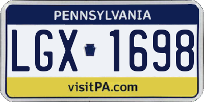 PA license plate LGX1698