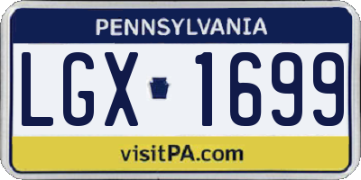 PA license plate LGX1699