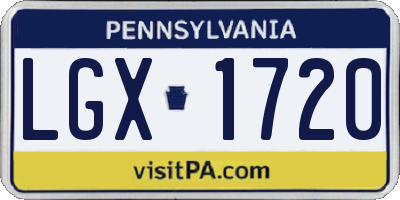 PA license plate LGX1720