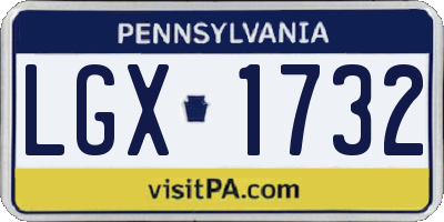 PA license plate LGX1732