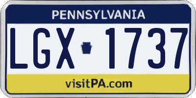 PA license plate LGX1737
