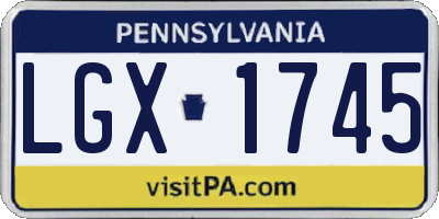 PA license plate LGX1745