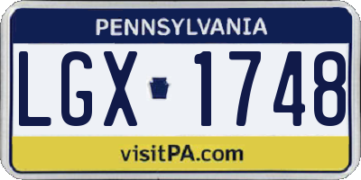 PA license plate LGX1748