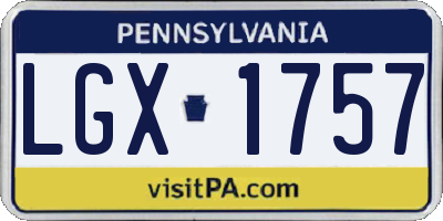 PA license plate LGX1757