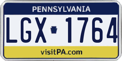 PA license plate LGX1764