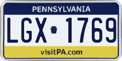 PA license plate LGX1769