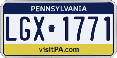 PA license plate LGX1771