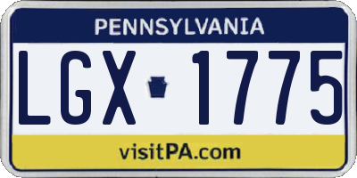 PA license plate LGX1775
