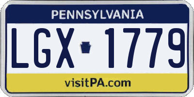 PA license plate LGX1779