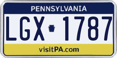 PA license plate LGX1787