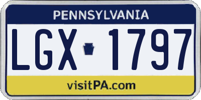 PA license plate LGX1797