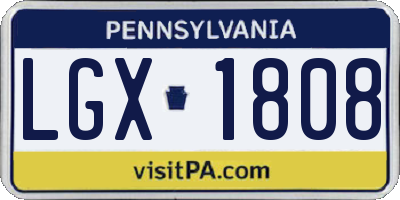 PA license plate LGX1808
