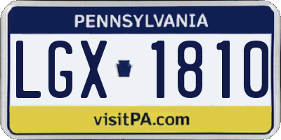 PA license plate LGX1810
