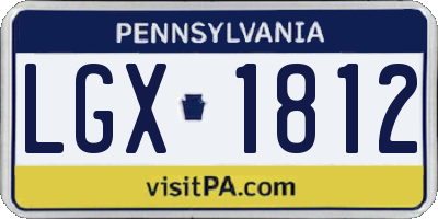 PA license plate LGX1812