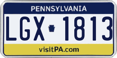 PA license plate LGX1813