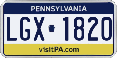 PA license plate LGX1820