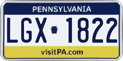PA license plate LGX1822