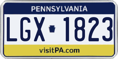 PA license plate LGX1823