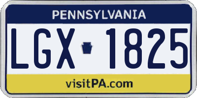 PA license plate LGX1825