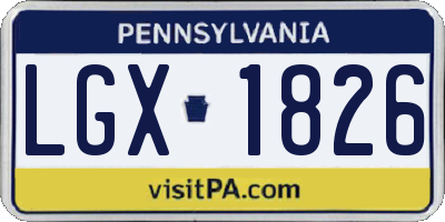 PA license plate LGX1826