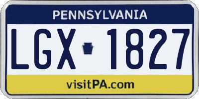 PA license plate LGX1827
