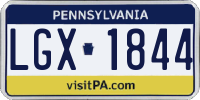 PA license plate LGX1844